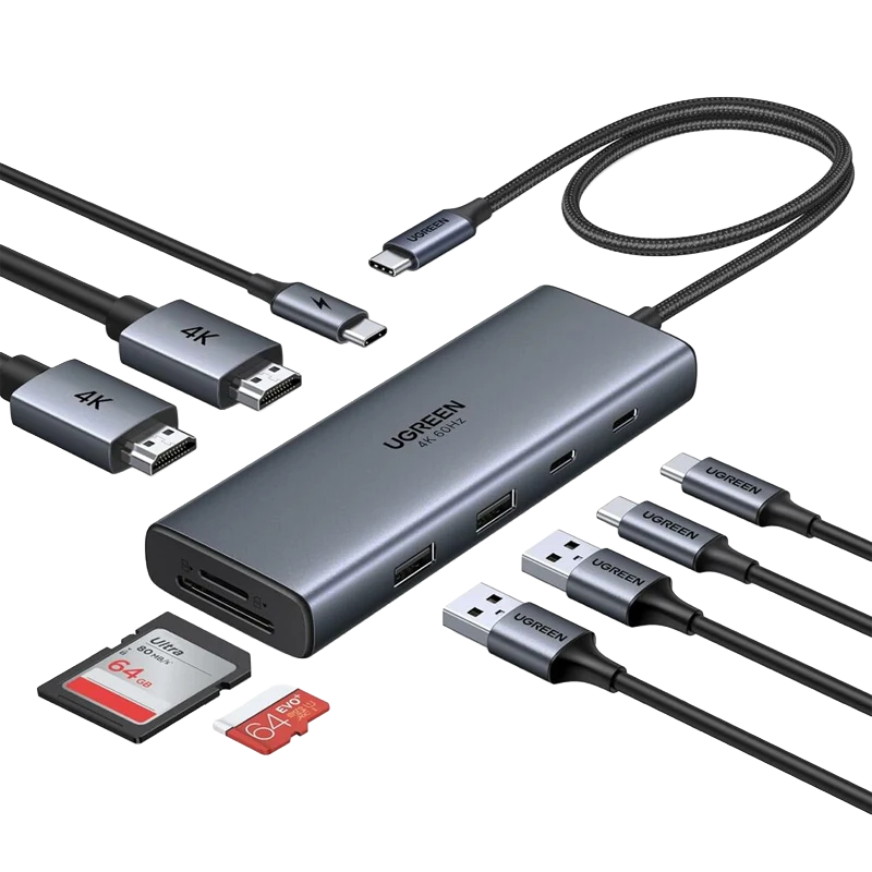  UGREEN 9-in-1 USB-C Dual HDMI Hub 