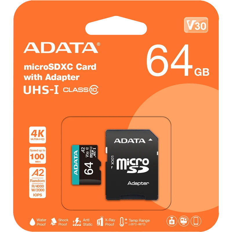 Premier Pro microSDXC UHS-I U3 C10-V30S 64GB
