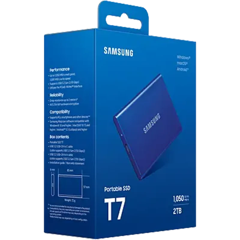 SAMSUNG External SSD T7 2TB-Blue